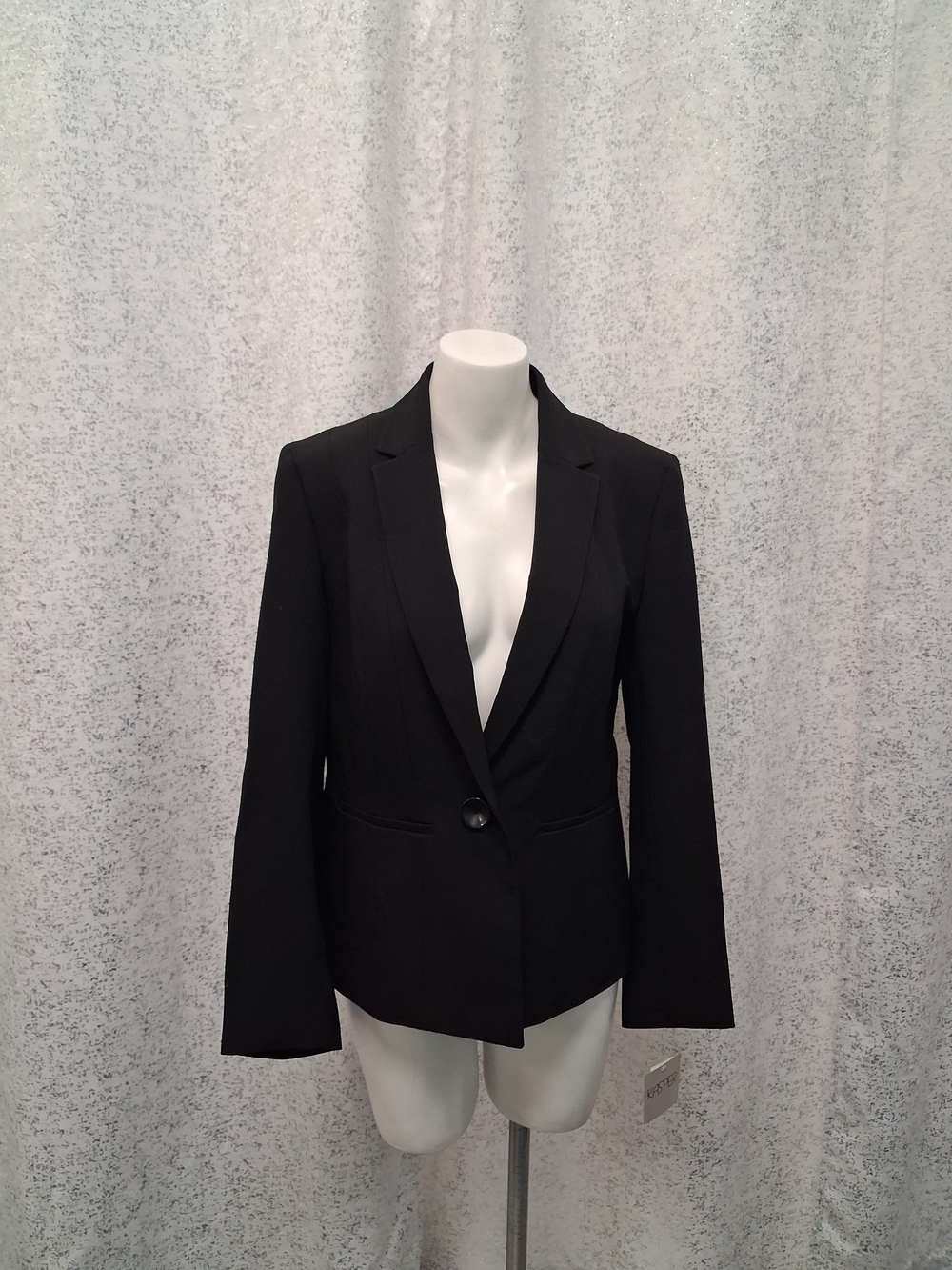 Kasper Black Single-Button Tailored Blazer